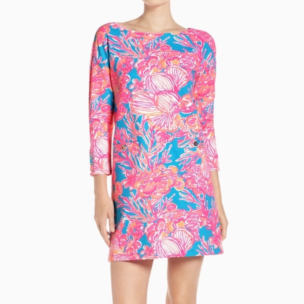 Lilly Pulitzer‎ Lena Floral Pink and Blue Dress